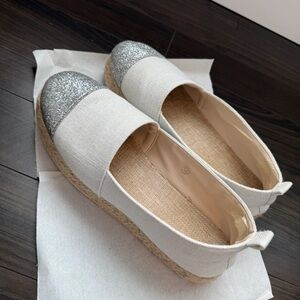 Women's Glitter Cap Toe Espadrilles